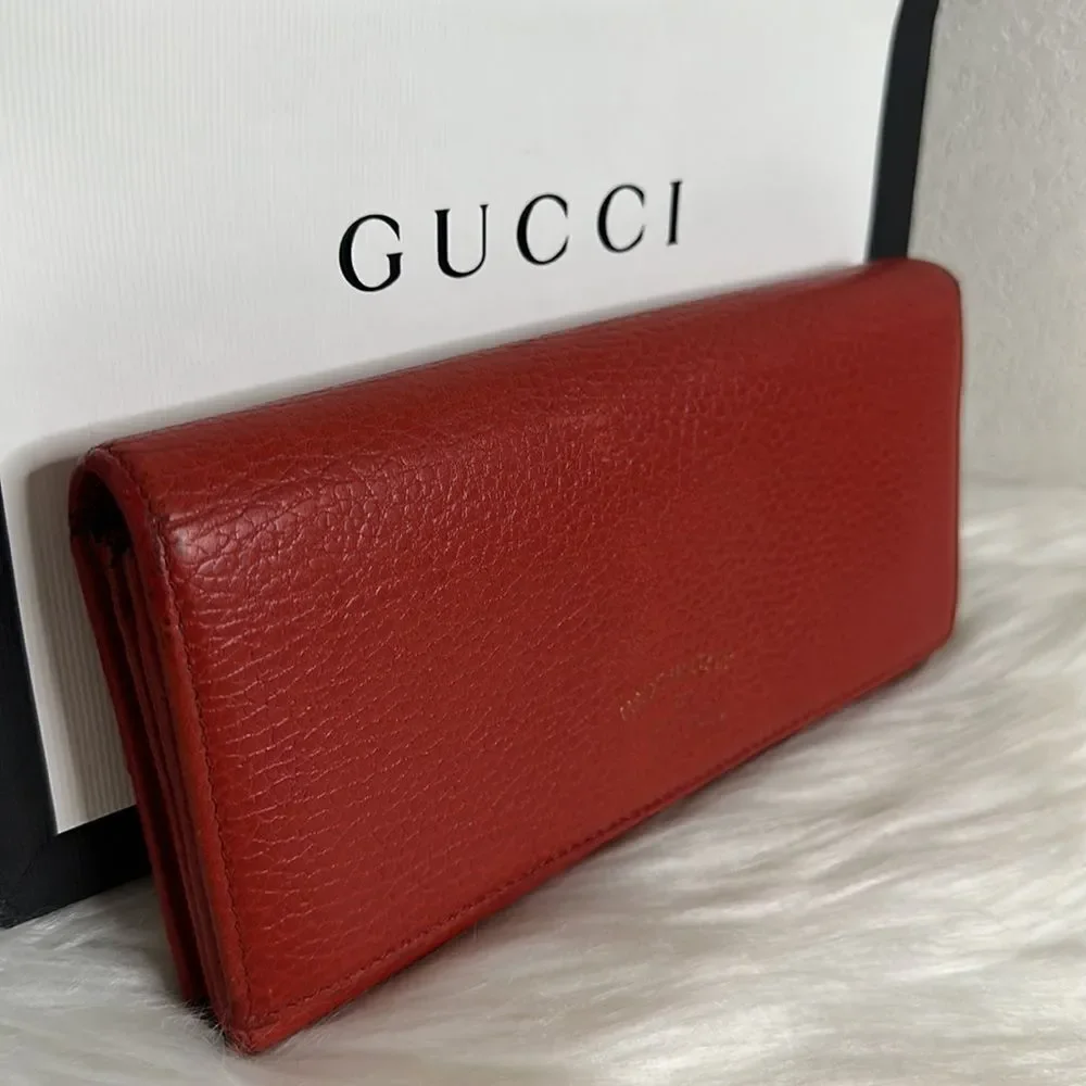 💯Authentic Gucci Leather Long Wallet🍀
